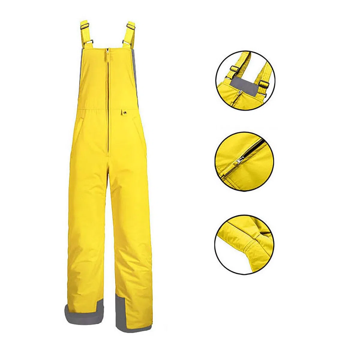 Generisch 2026 Pantaloni da sci antivento per ragazzi e ragazze, salopette da snowboard isolata all'aperto con ginocchia rinforzate, vita regolabile e taglie XL disponibili
