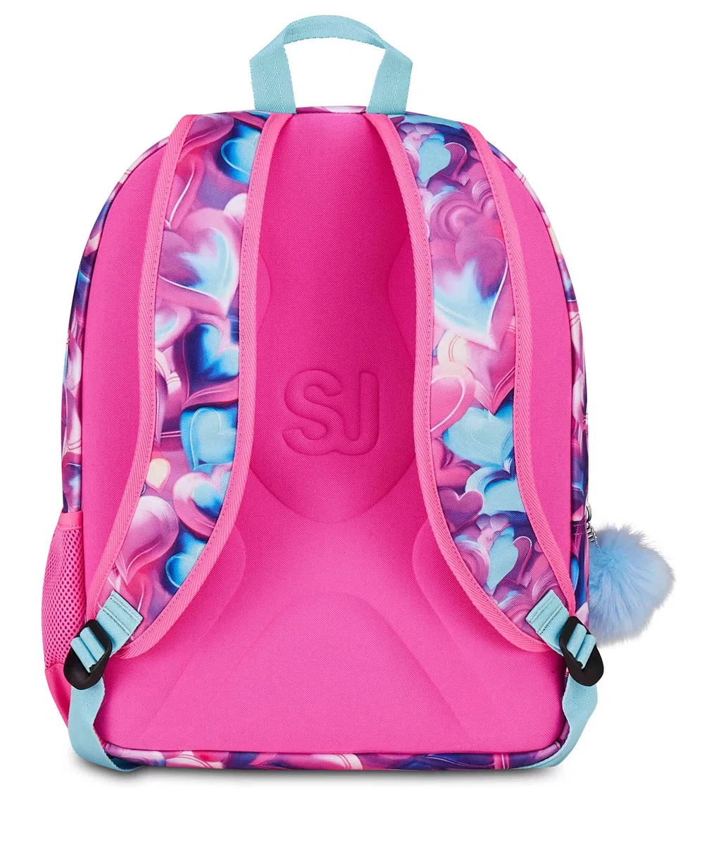 SJ GANG STYLE JAM GANG Zaino Scuola Doppio Scomparto, Sj Ever Pink Beat, Rosa, 31 L, Con Tasca Porta Borraccia e Charm Staccabile, Elementari, Bambina