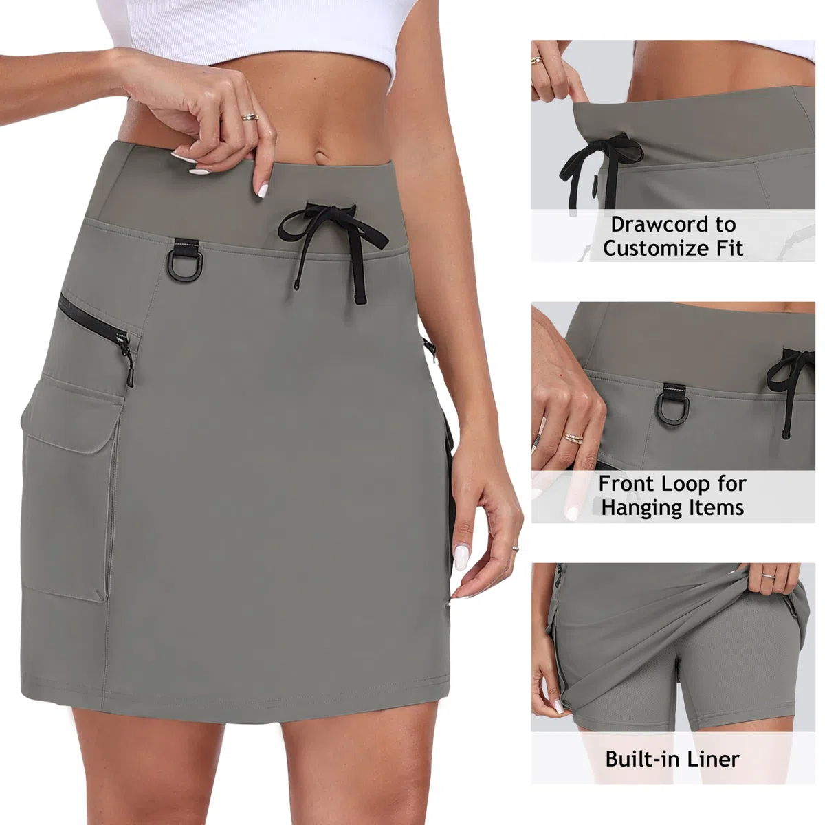 MoFiz Gonne da Tennis con Pantaloncini Interni Donna Gonna da Golf con Tasche Gonne-Pantalone Sportive per Escursionismo Atletico Corsa Ciclismo