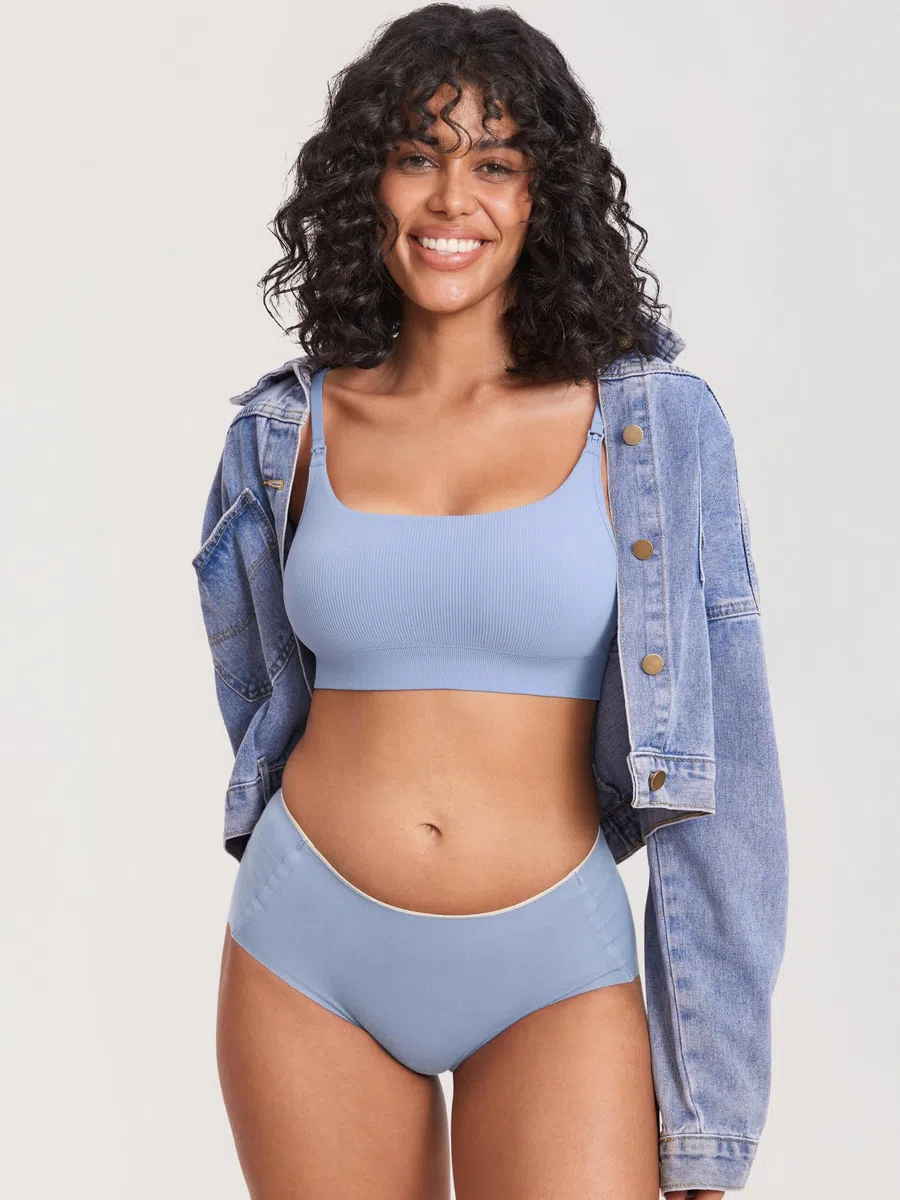 MOMANDA Reggiseno Allattamento Senza Ferretto a Costine Bralette Senza Cuciture Morbido Reggiseni Premaman Comodo per Dormire