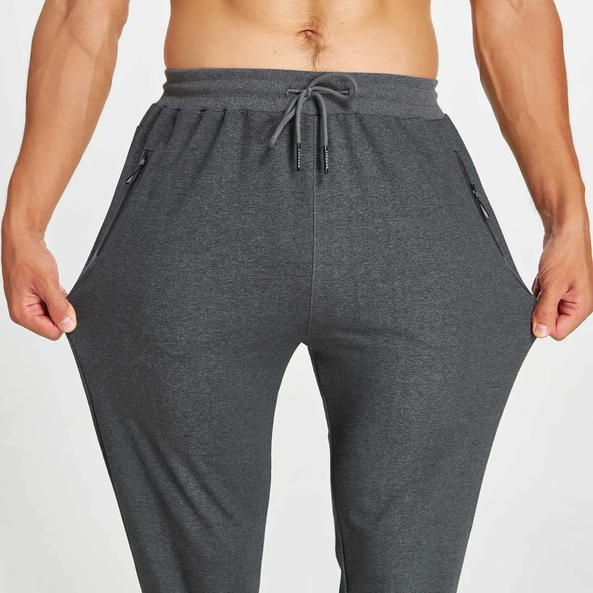 JustSun Pantaloni Tuta Uomo Sportivi Cotone con Tasche Zip