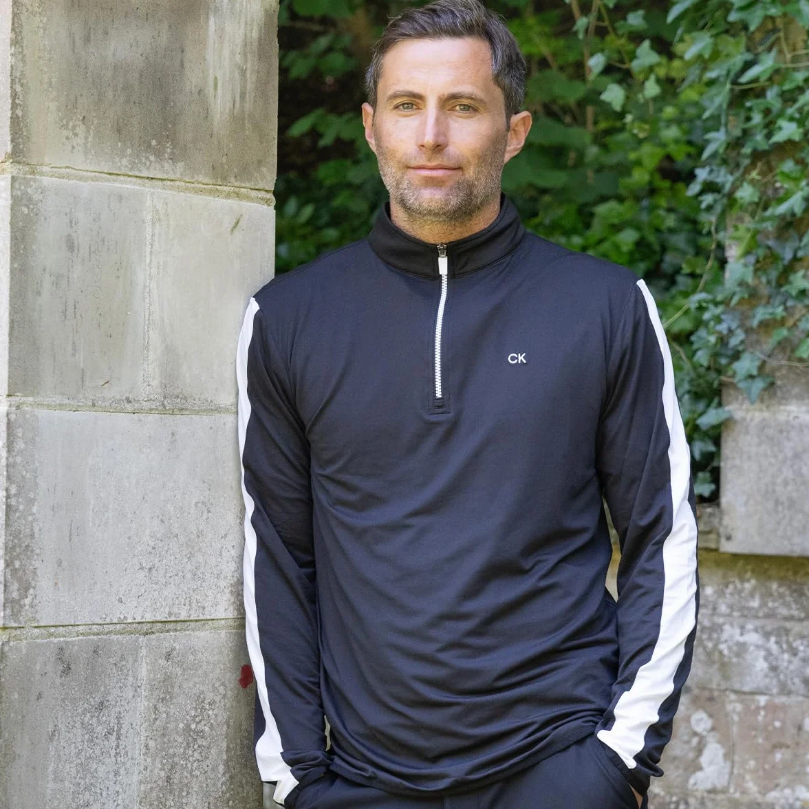 Calvin Klein Uomo 2026 Maglione Newport con Zip a 1/4 con Maniche a Righe