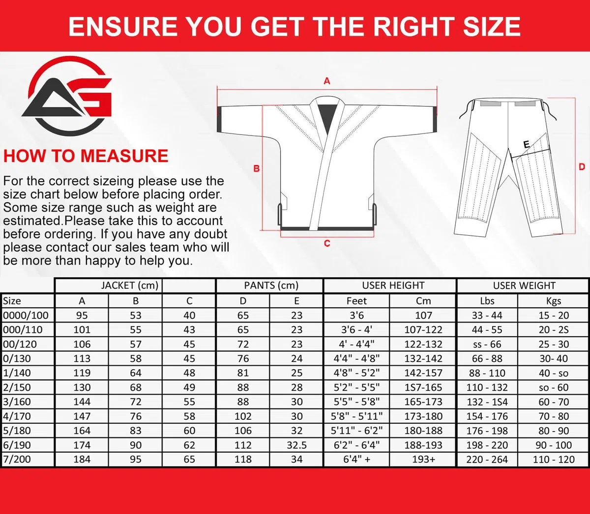Athletics Gear - Tuta da karate con cintura in misto cotone poliestere, leggero, Judo Taekwondo per bambini, uomini e donne