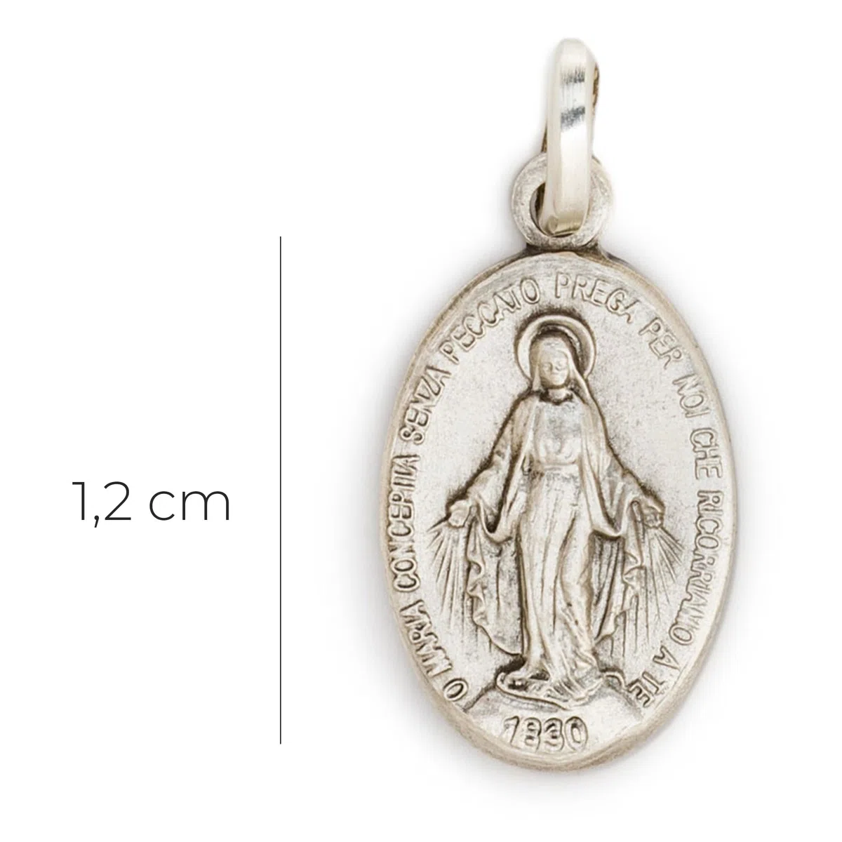 SHALOM - Medaglia Miracolosa In argento 925. Altezza 1,2 Cm