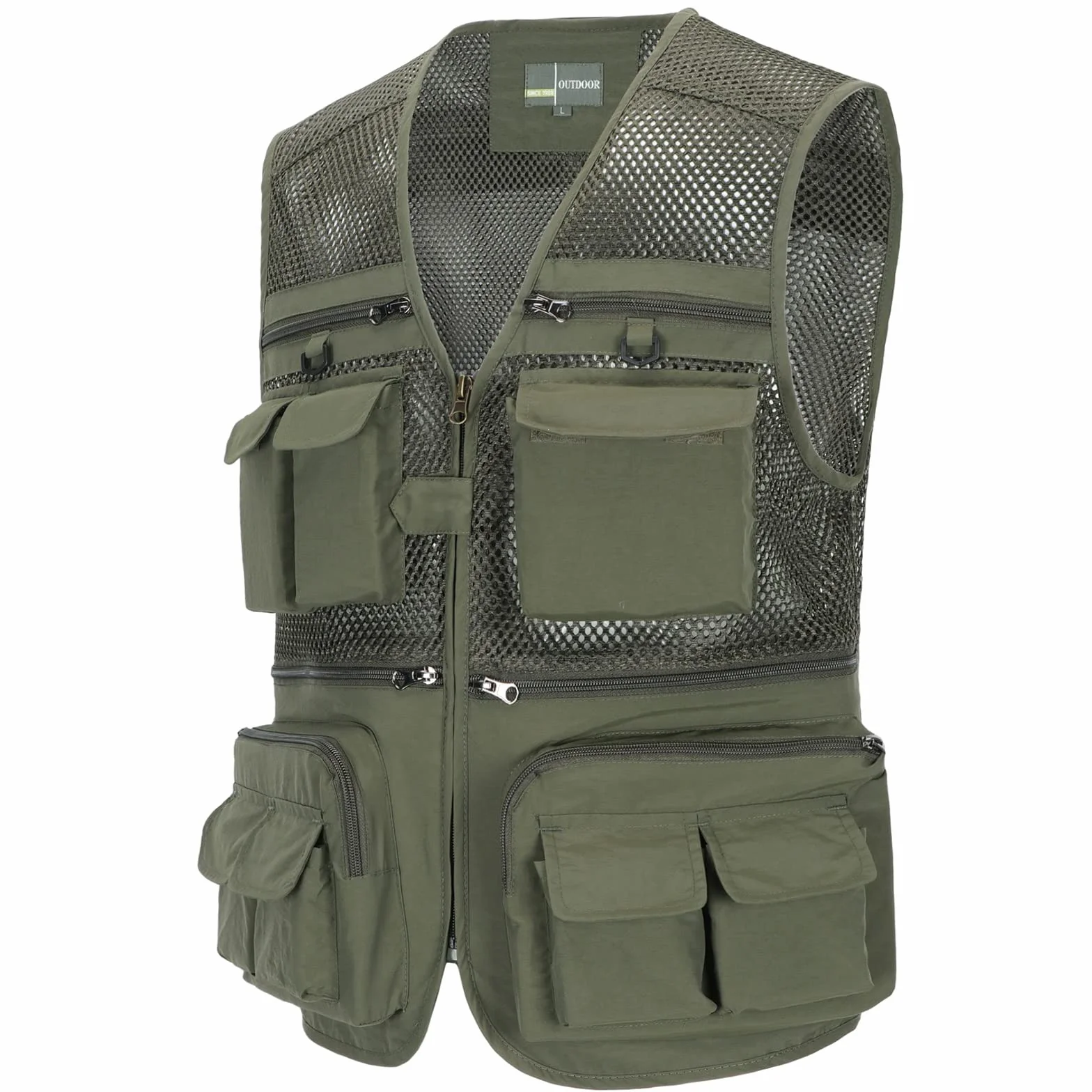 Uomo Gilet da Pesca All'aperto Multitasche Traspirante Asciugatura Rapida Giacca Senza Maniche Casual Leggera Panciotto in Rete Reporter Caccia Fotografi Giacche Gilet