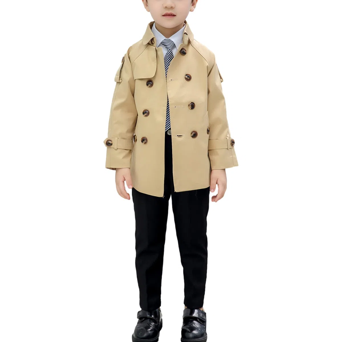 amropi Bambini e Ragazzi Trench Cappotto con Cintura Giacca a Vento Cappotti per 2-10 Anni