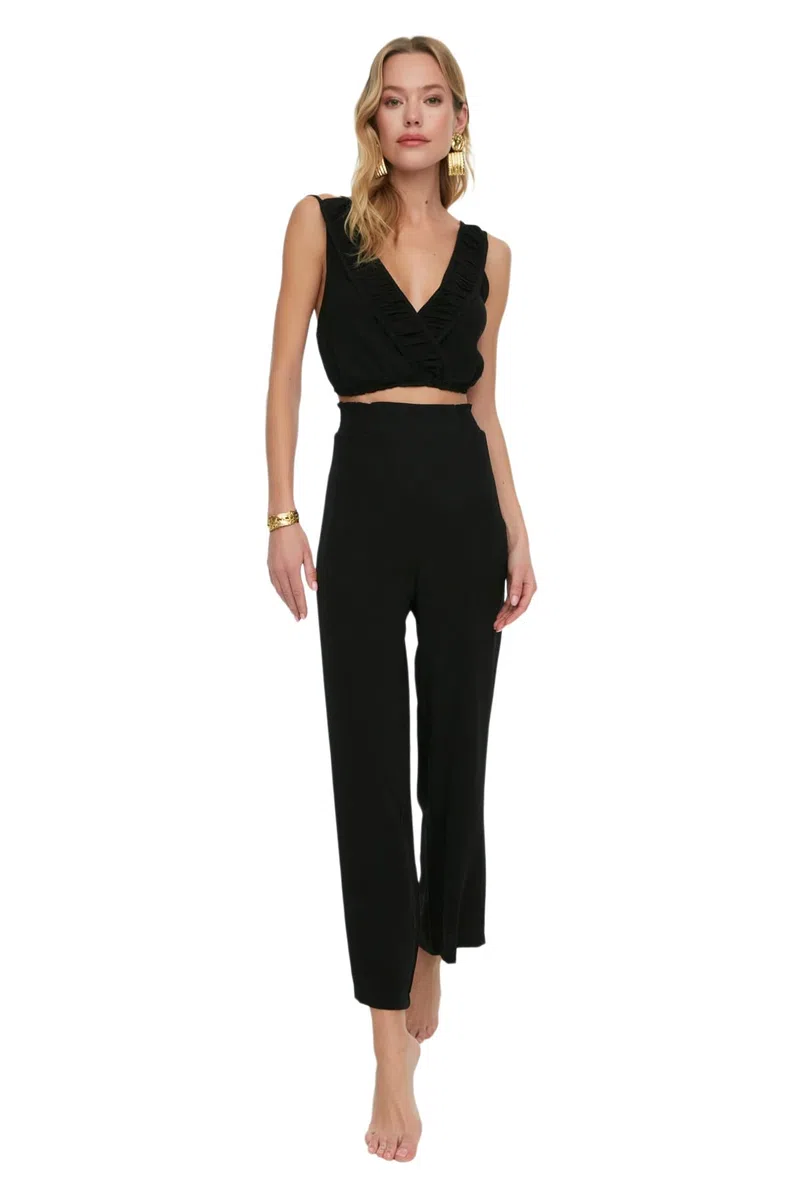 Trendyol Set di Due Pezzi in Tessuto Tinta Unita da Donna Camicia