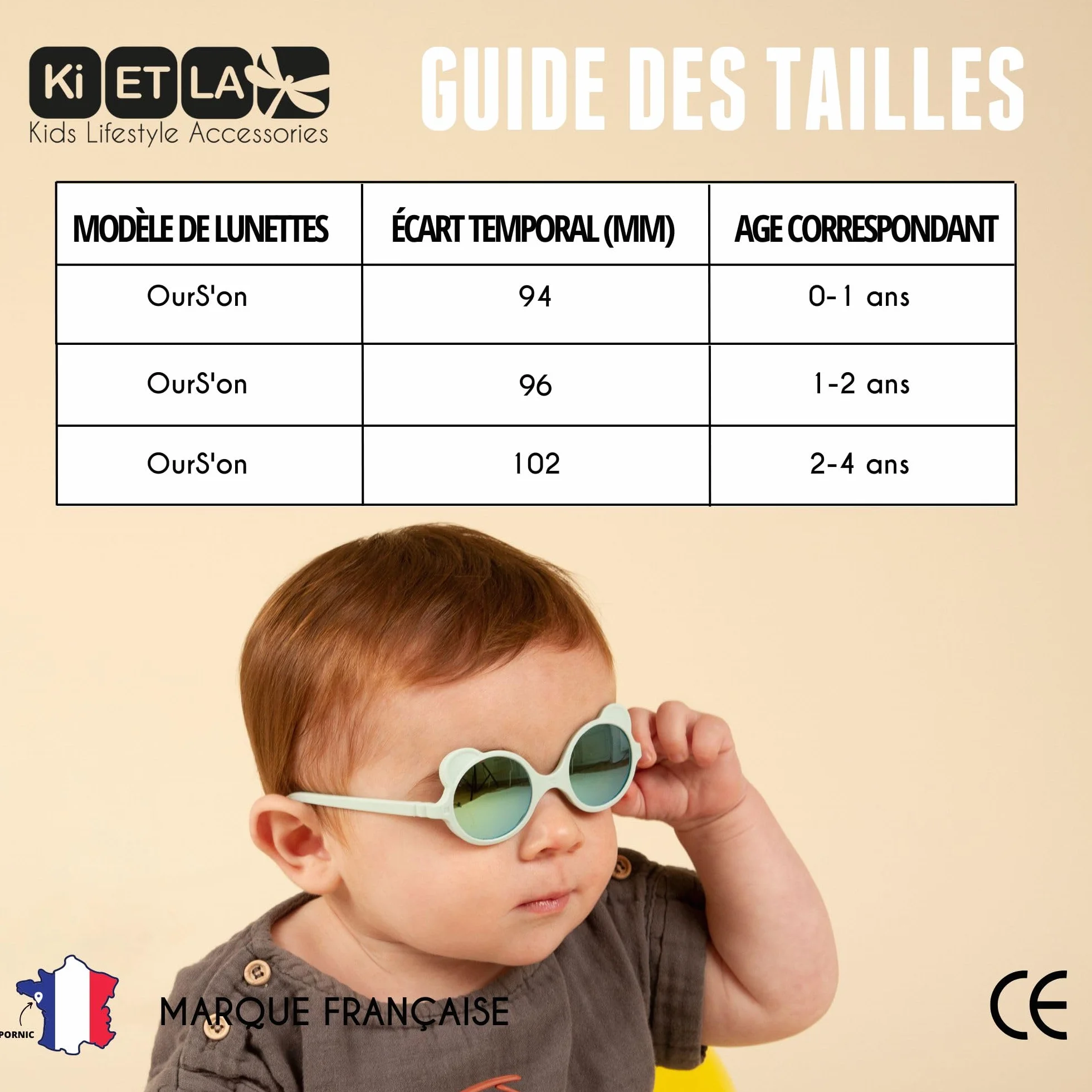 Ki Et La Ourson Occhiali Unisex - Bimbi 0-24 (Pacco da 1)