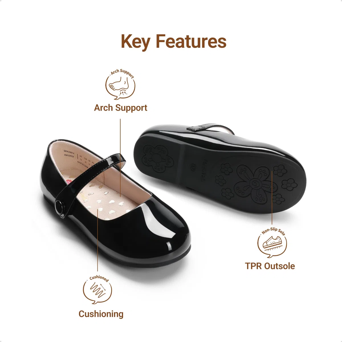 DREAM PAIRS Scarpe Basse Mary Jane per Bambine, Ballerine Bambina da Sposa con Punta Tonda per Scuola Feste