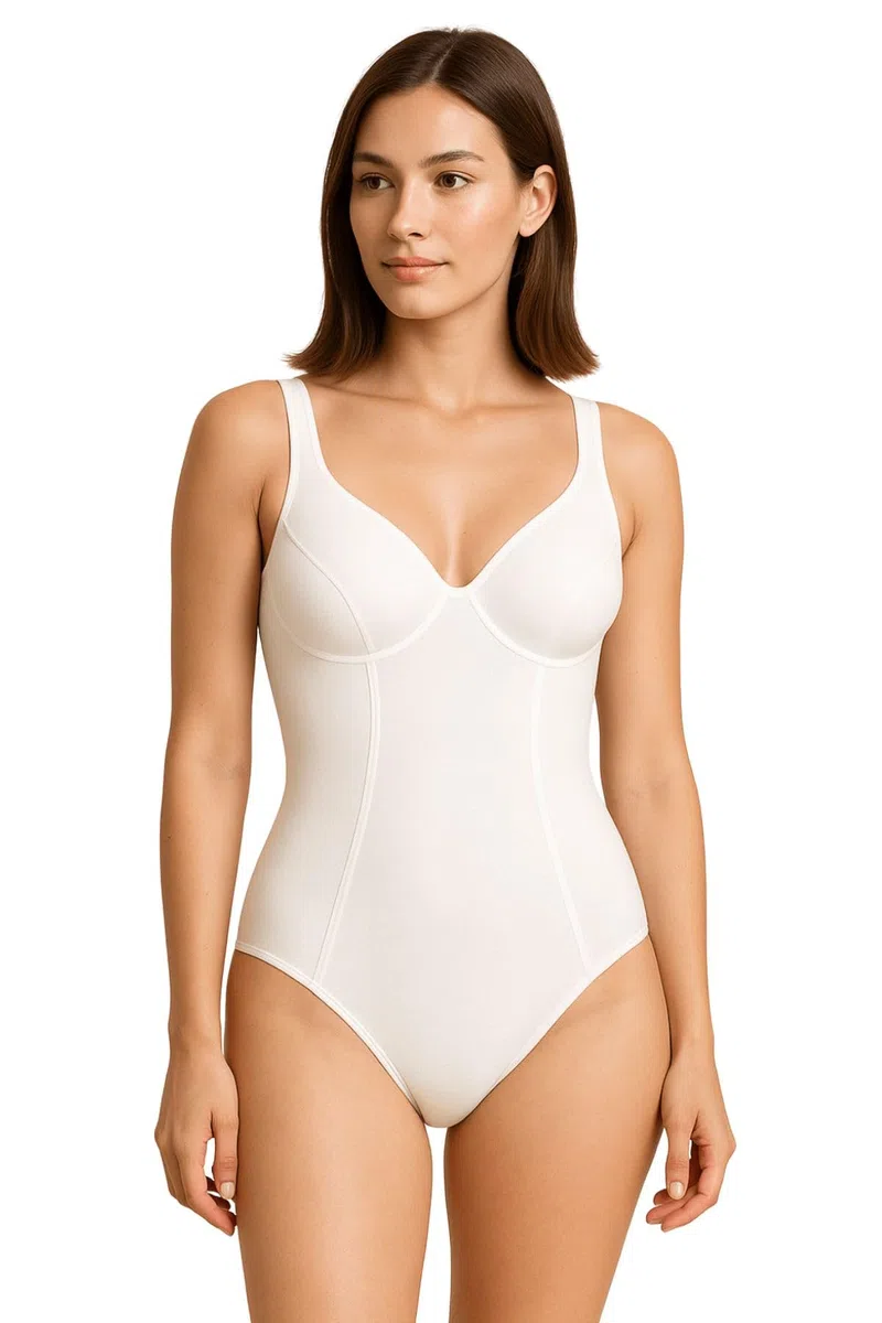 LADY·C Body Donna Cotone Elasticizzato Senza Ferretto – Body Modellante Morbido con Cucitura Seno Sagomata, Spalla Media, Traspirante e Confortevole