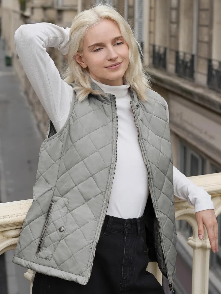 fuinloth Gilet Donna Smanicato Primaverile Autunno Invernale Panciotto Dritto Giacche Leggeri Senza Maniche Giacca