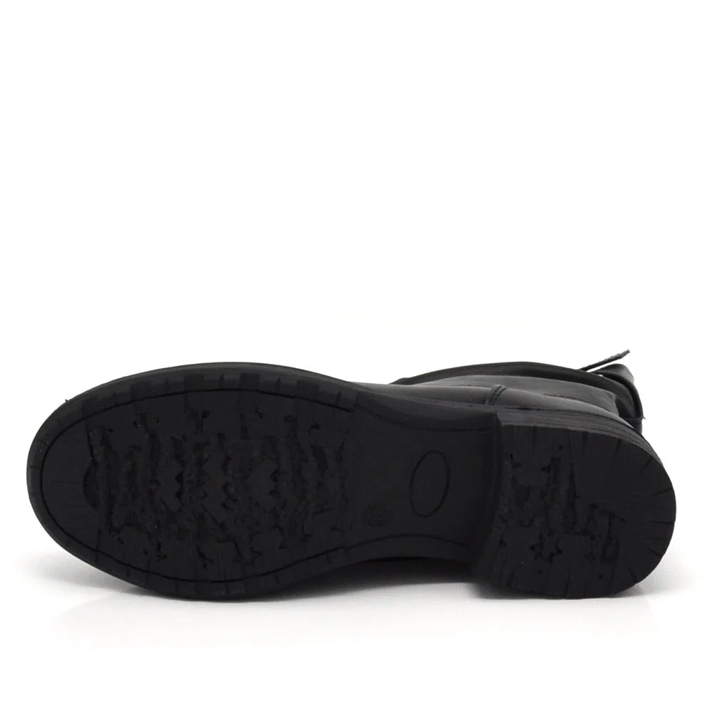 IF Stivali Stivaletti Anfibi Biker Motociclista Arricciati Caviglia Con fibia Da Donna G680