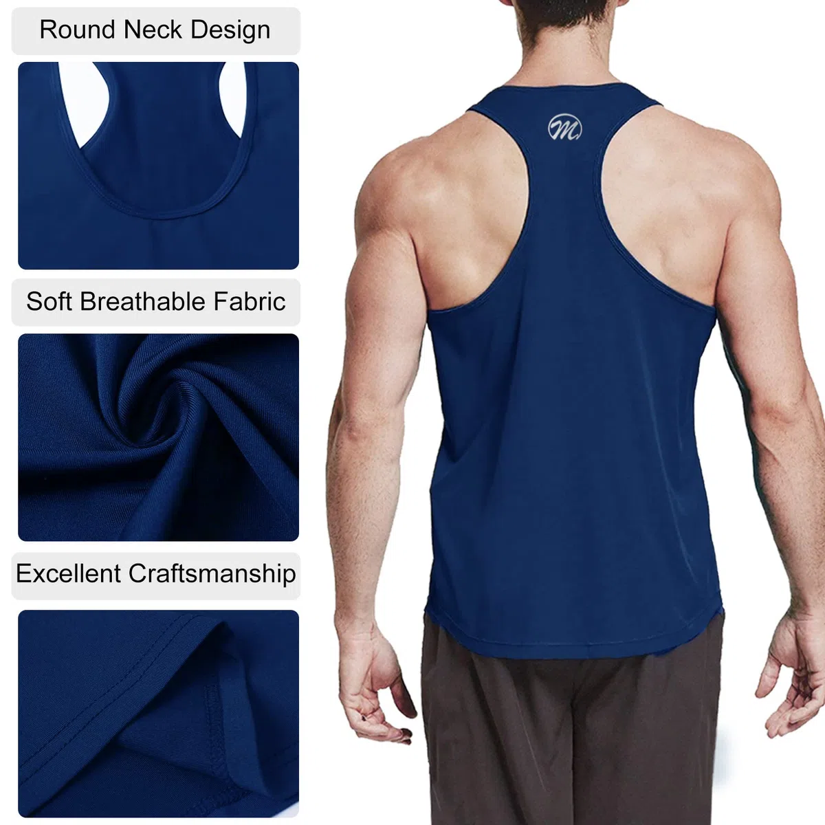 MEETWEE Canotta Uomo, Sportiva Canottiera Gym Tank Top Palestra Canotte Maglie Senza Maniche T Shirt da Bodybuilding Corsa Fitness