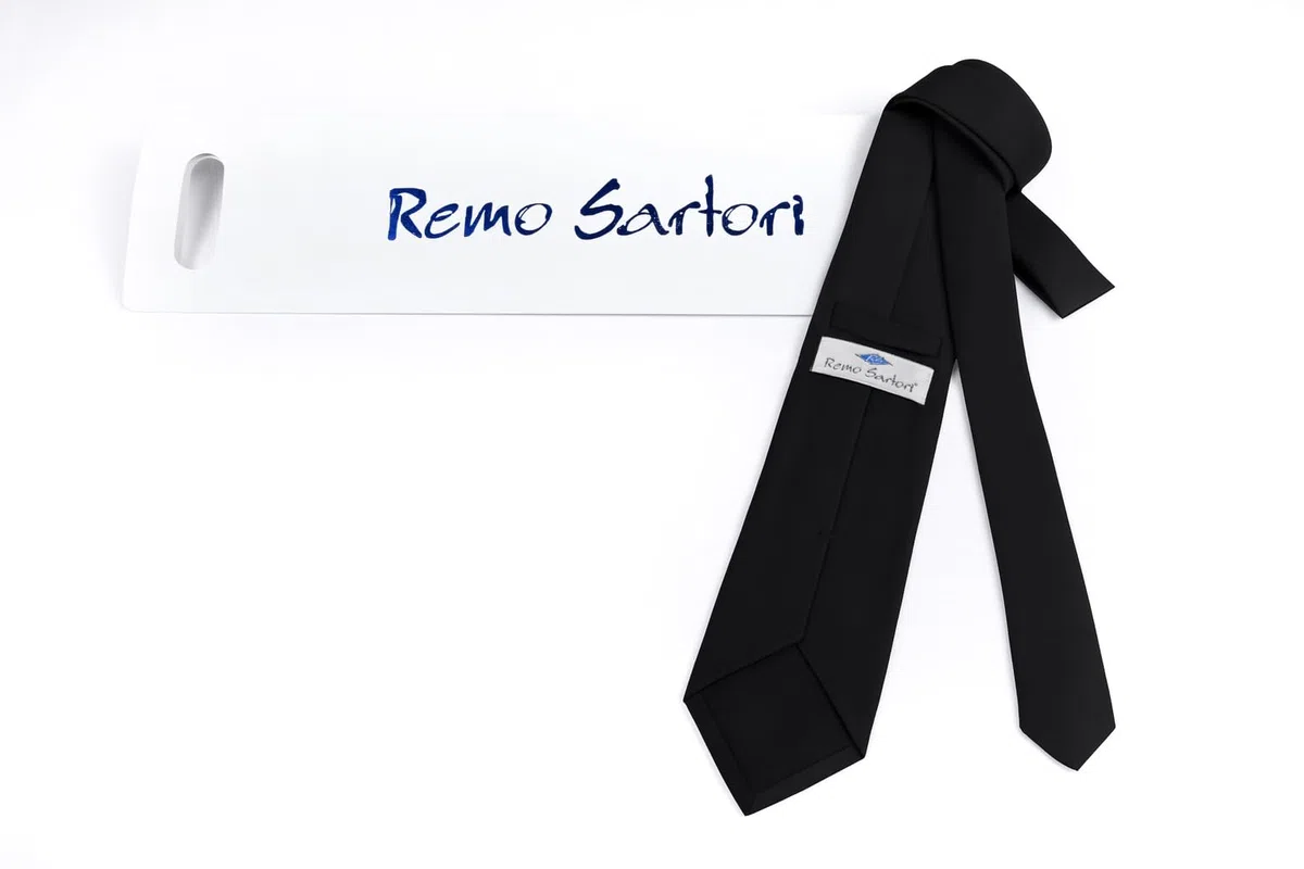Remo Sartori - Cravatta In Pura Seta Tinta Unita, Larghezza cm 8, Made In Italy, Uomo