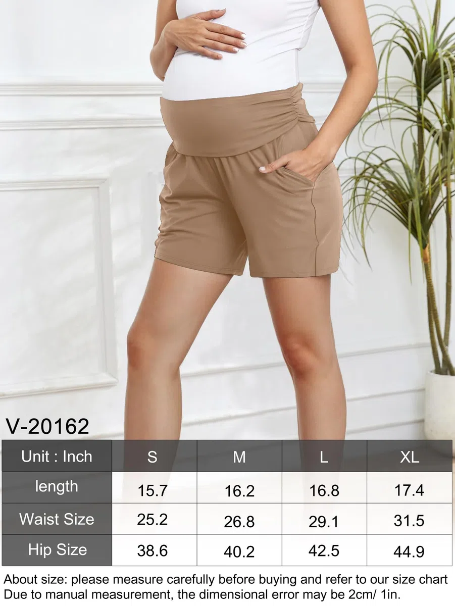 PARNIXS Pantaloni caldi di modo di estate per maternità breve con tasca,