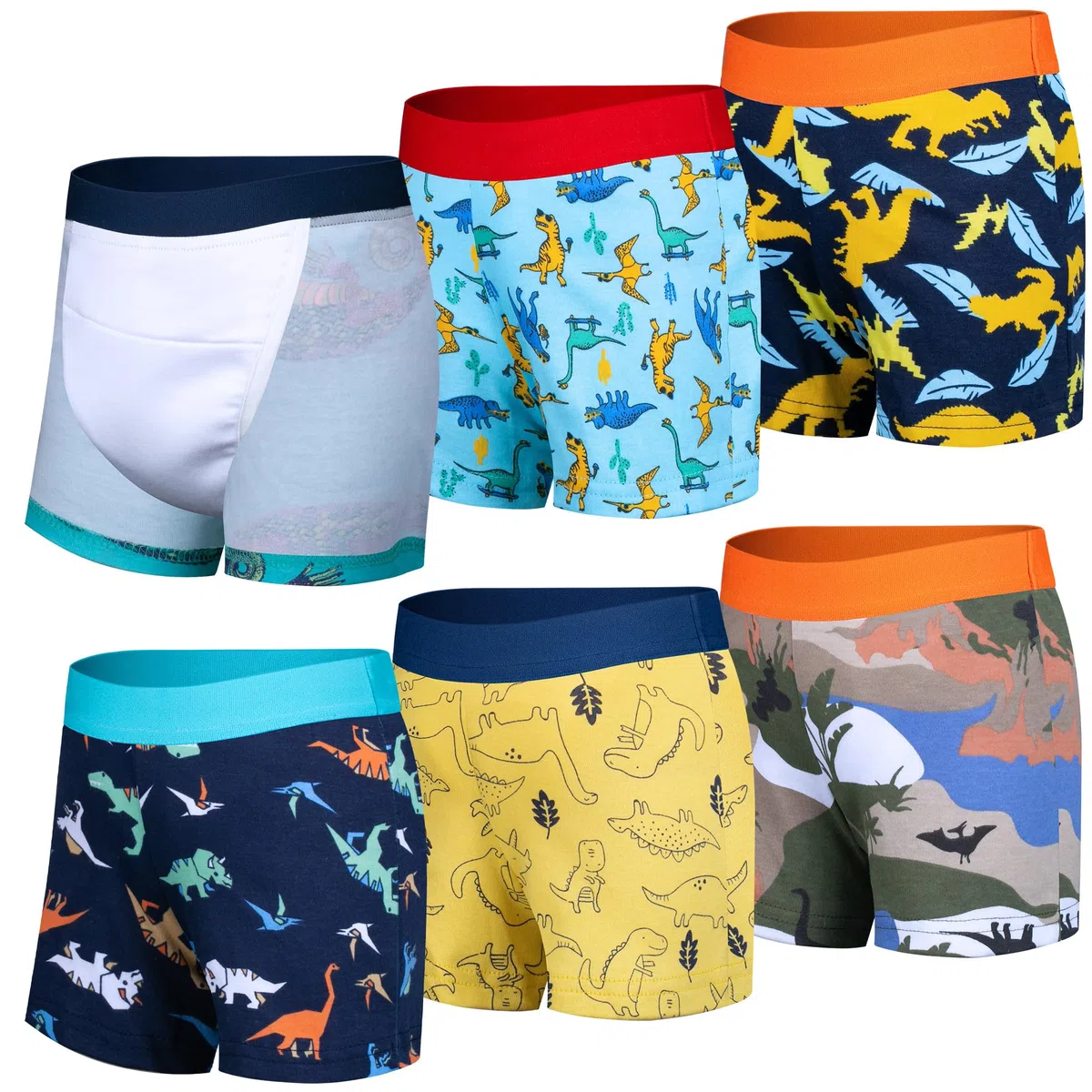 BIG ELEPHANT Set da 6 Mutandine per Apprendimento al Vasino Bambini – 100% Cotone, Mutande Training Lavabili Stile Boxer per Bambini e Bambine