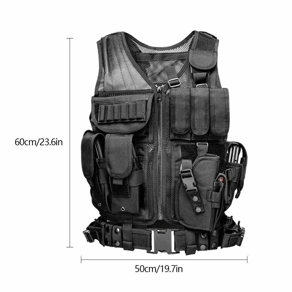 Maglia per Tattico Militare Esercito Poliestere Airsoft Gilet da Caccia per all’Aperto Campeggio Escursionismo Tactical Vest