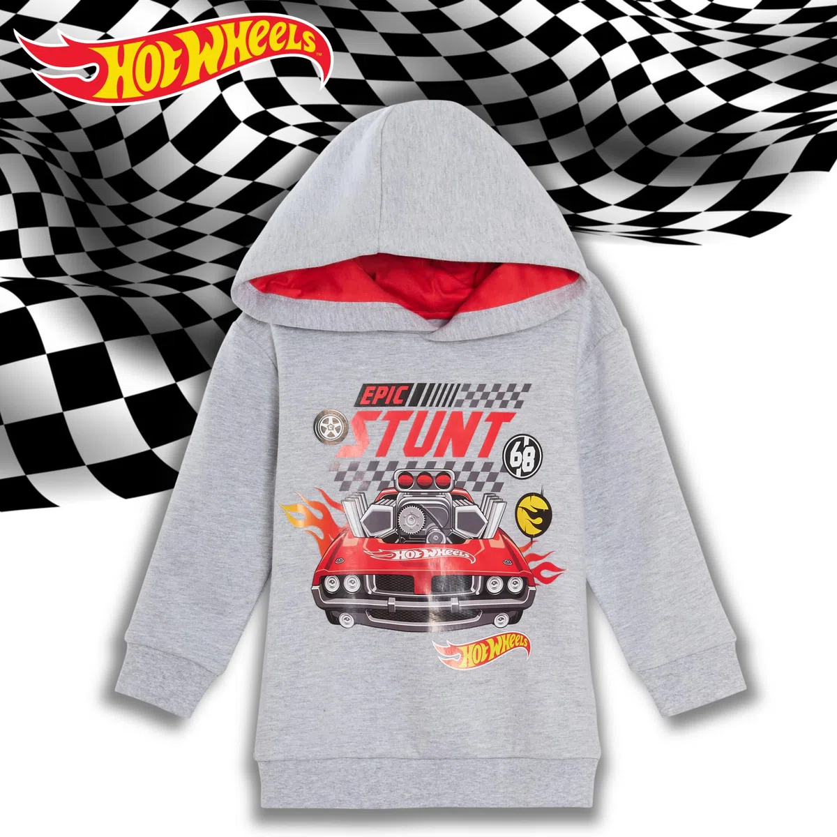 Hot Wheels 2 Pz Tuta Completo, Felpa con Cappuccio e Pantaloni da Jogging per Bimbo