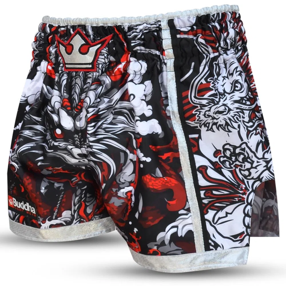 Buddha Fight Wear - Pantaloni Retro Premium Fantasy Snake Appositamente progettato per l'allenamento e la competizione di Kick Boxing, Muay Thai, K1, Boxe