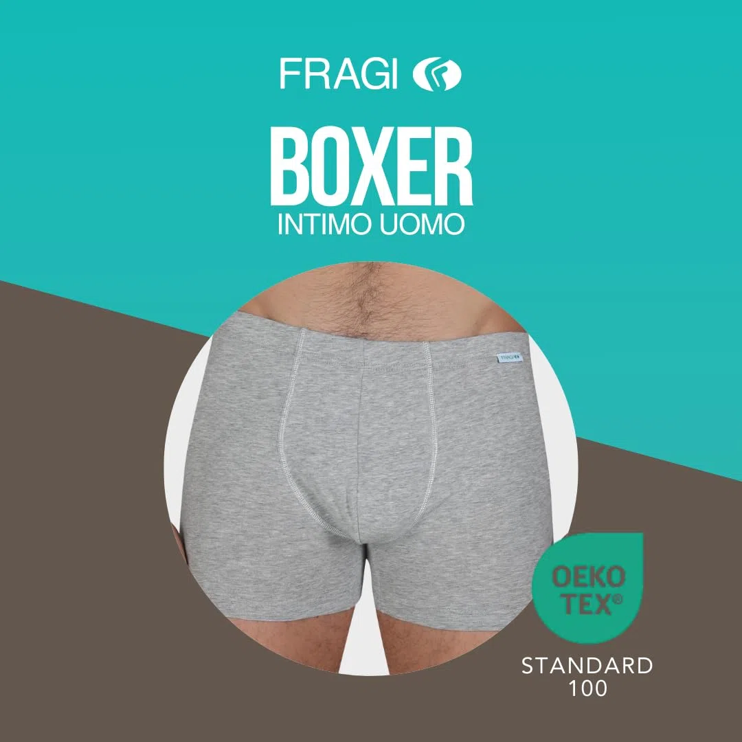 Fragi Boxer Uomo in Cotone Elasticizzato Senza Cuciture, Mutande Uomo in Tessuto Elastico, Made in Italy