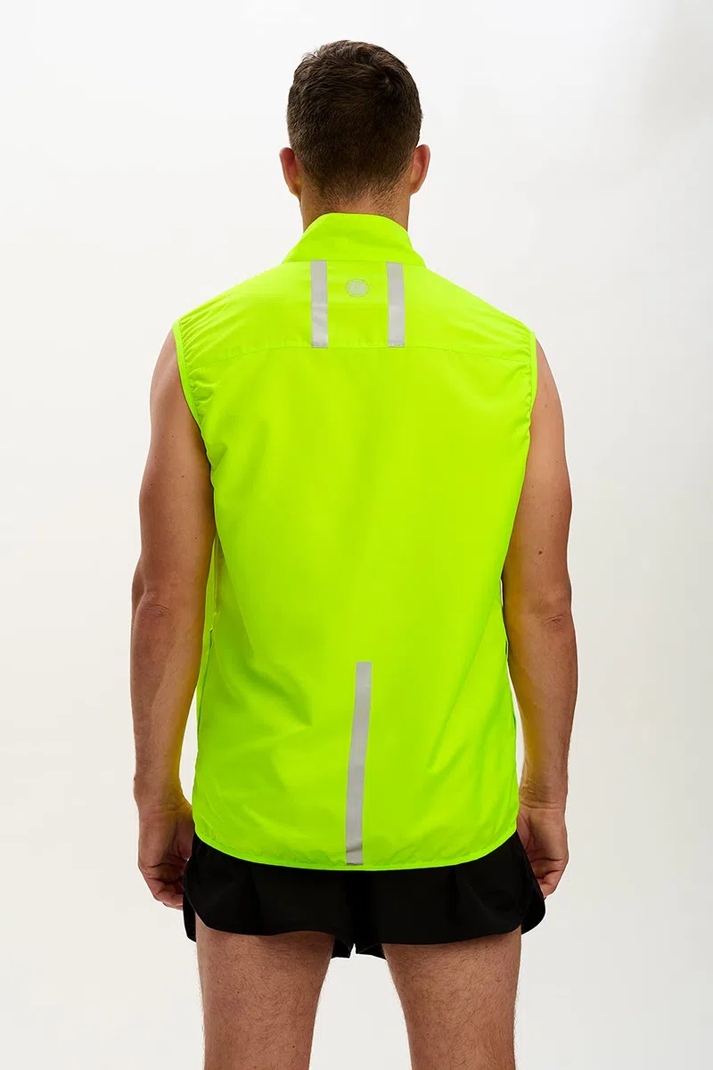 Time To Run Gilet da Corsa da Uomo Con Tasche - Leggera Antivento Traspirante - Ideale Per L'esercizio E Il Jogging