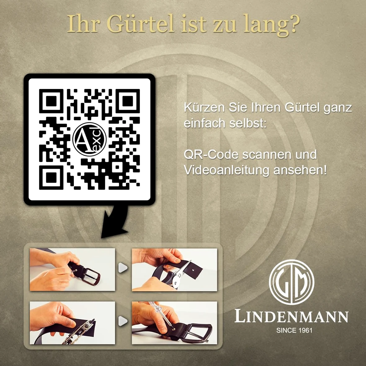 Lindenmann Cintura elasticizzata da uomo, cintura intrecciata in tessuto per il golf, bianca
