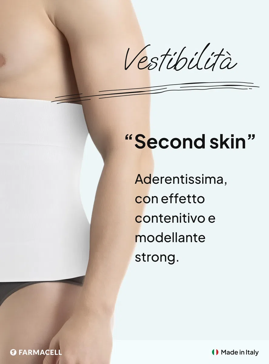 FarmaCell Pancera Contenitiva Uomo Modellante, Fascia Addominale Contenitiva Pancia Piatta, Made in Italy, 405