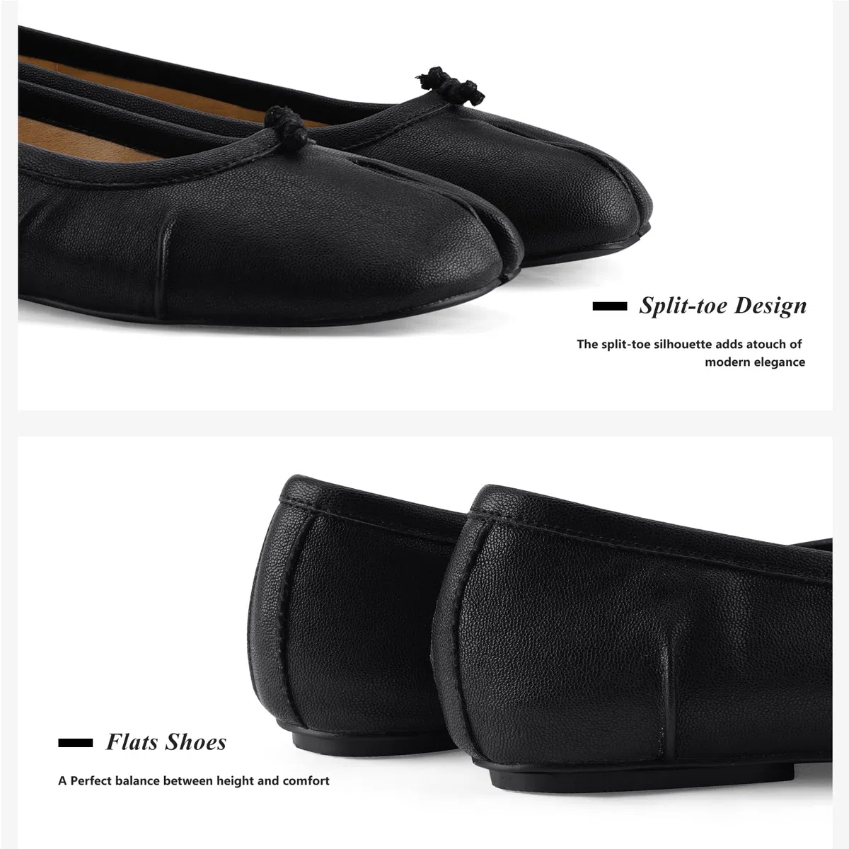 VBDB Tabi ballerine da donna eleganti scarpe casual con punta divisa e larghe scarpe giapponesi leggere