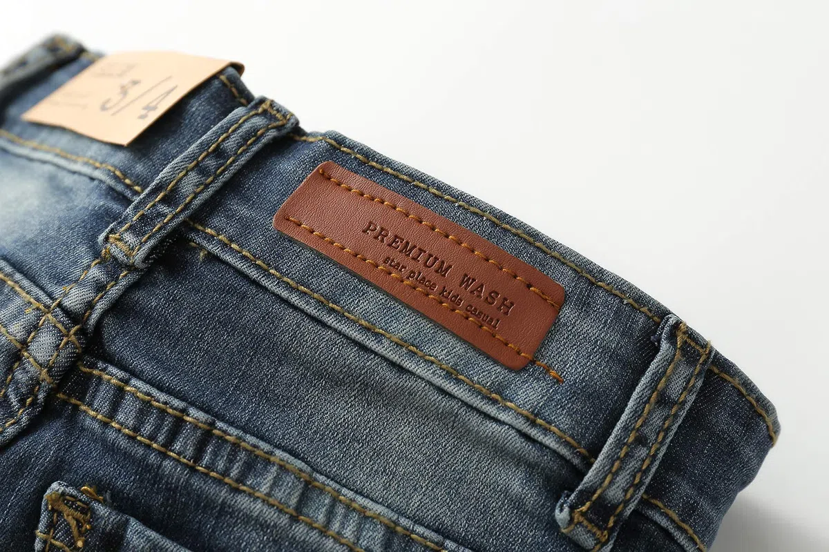 KIDSCOOL SPACE Jeans Slim da Bambina, Fascia Elastica per Bambini all'Interno di Pantaloni di Jeans Strappati