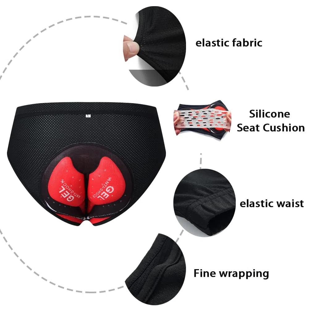 Ciclismo Uomo Gel Imbottito Boxer Traspirante Triangolo Traspirante Biancheria Intimo Mutande Pantaloncini da Ciclismo Bici