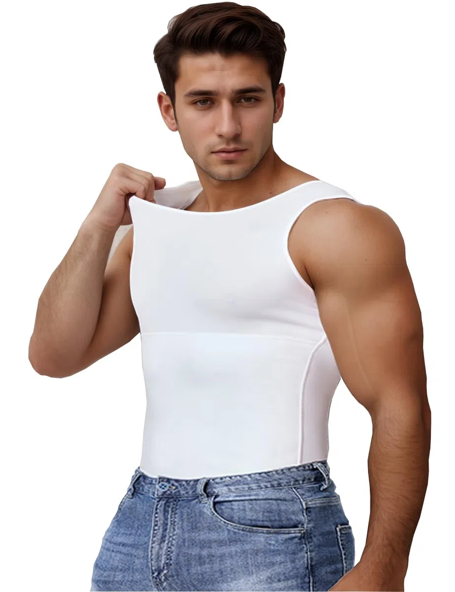 Canotta Compressione Uomo Shapewear Contenitiva Snellente Maglia Intimo Fitness Dimagrante Elasticizzata Fascia Pancia Canottiera