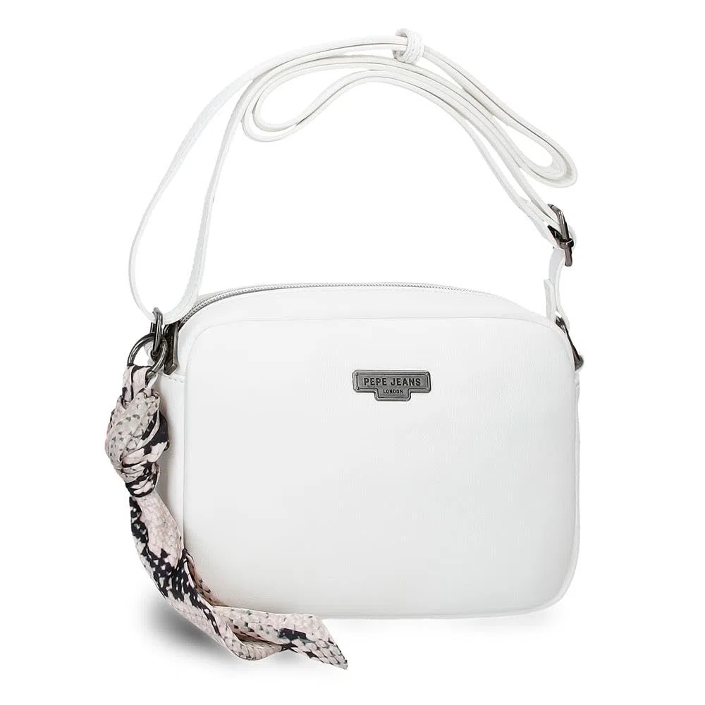 Pepe Jeans Margaret Borsa a Tracolla Due Scomparti Bianco 24x16x7 cm Poliestere e PU di Joumma Bags