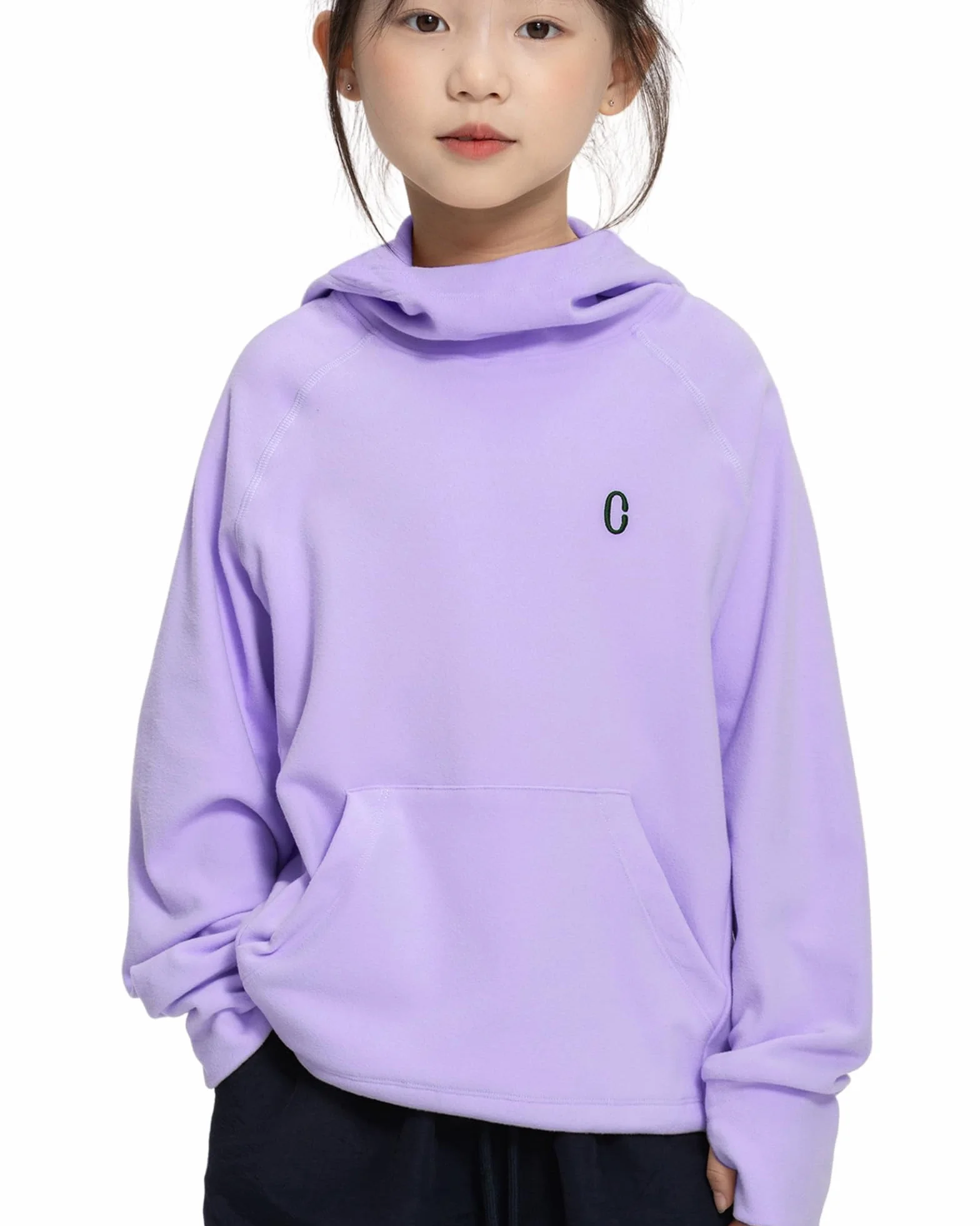 Rolanko Felpe con Cappuccio in Pile per Ragazze Maniche Lunghe Pullover con Cappuccio Leggero e Confortevole con Tasca, Abbigliamento Sportivo Caldo per Bambini
