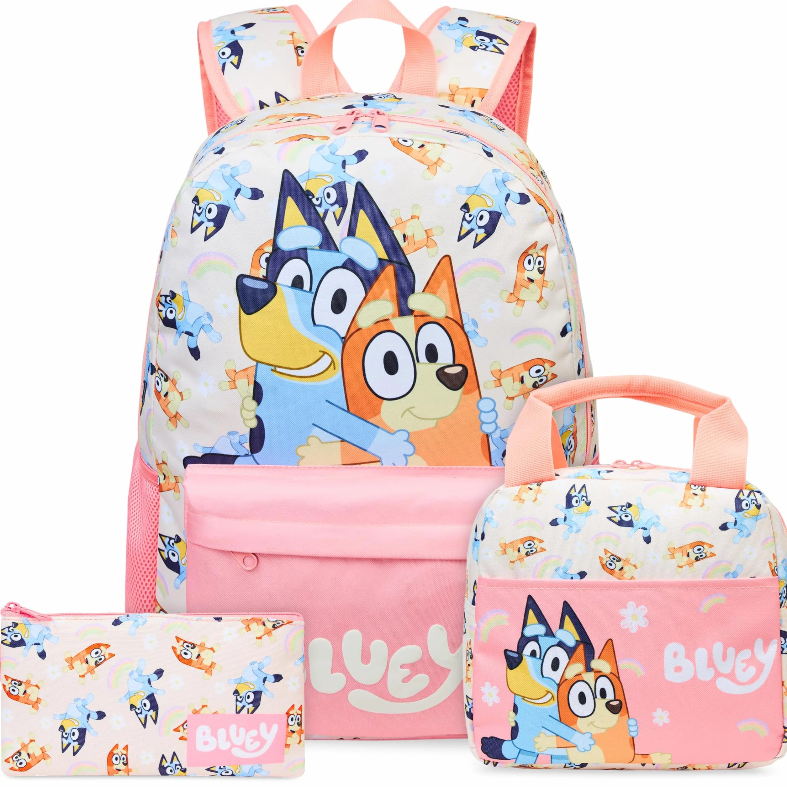 Get Trend Bluey Set Scuola 3 Pezzi Incluso Zaino Bambina, Borsa Termica Porta Pranzo e Astuccio con Zip Rinforzate, Idea Regalo (Multi Bluey)