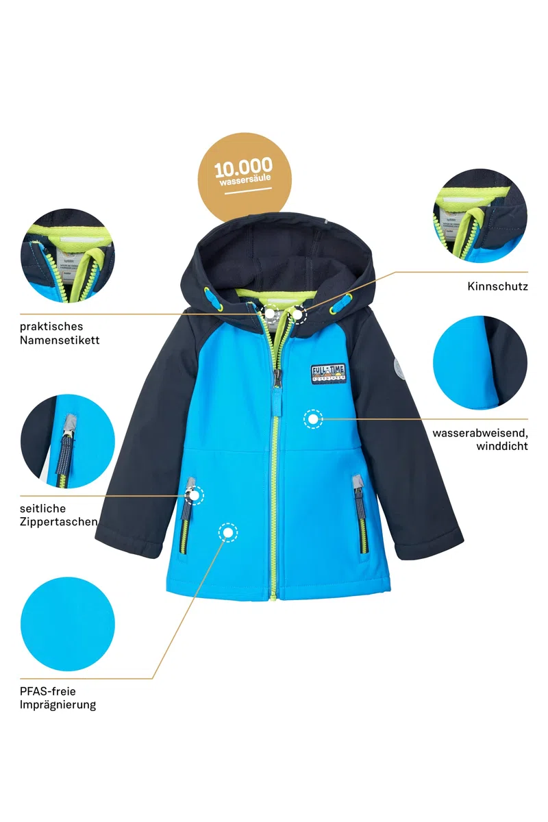 first instinct by killtec Fios 12 Mns Sftshll Jckt Giacca softshell/giacca da esterno con cappuccio Unisex - Bambini e ragazzi