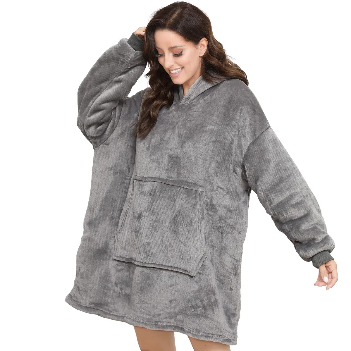 Sendowtek Felpa Coperta con Cappuccio per Le Donne Coperta Indossabile di Dimensioni Unificate Super Morbido Caldo con Tasca Gigante Coperta Ponticello Adatto per Adulti Donne Uomini