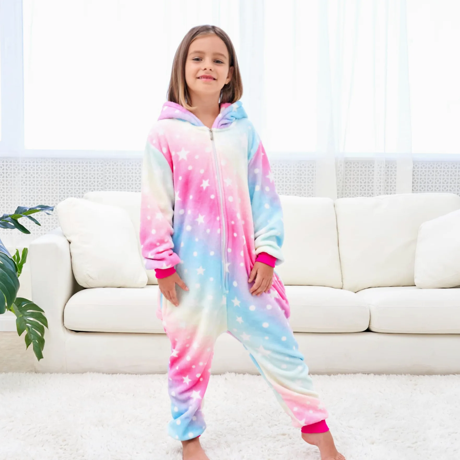Morbida Unicorno Pigiama Intero per Bambina & Ragazza