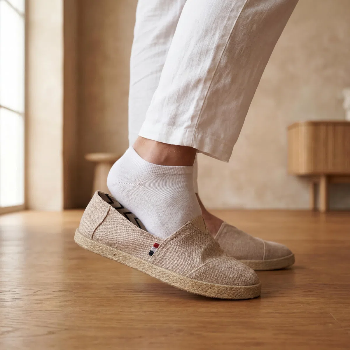 GLAMORA Espadrillas Uomo Tela Traspirante Scarpe Estate Slip-on Leggero Confortevole Suola Corda Stile Espadrillas Antiscivolo Scarpe Uomo Casual Città Spiaggia Vacanze