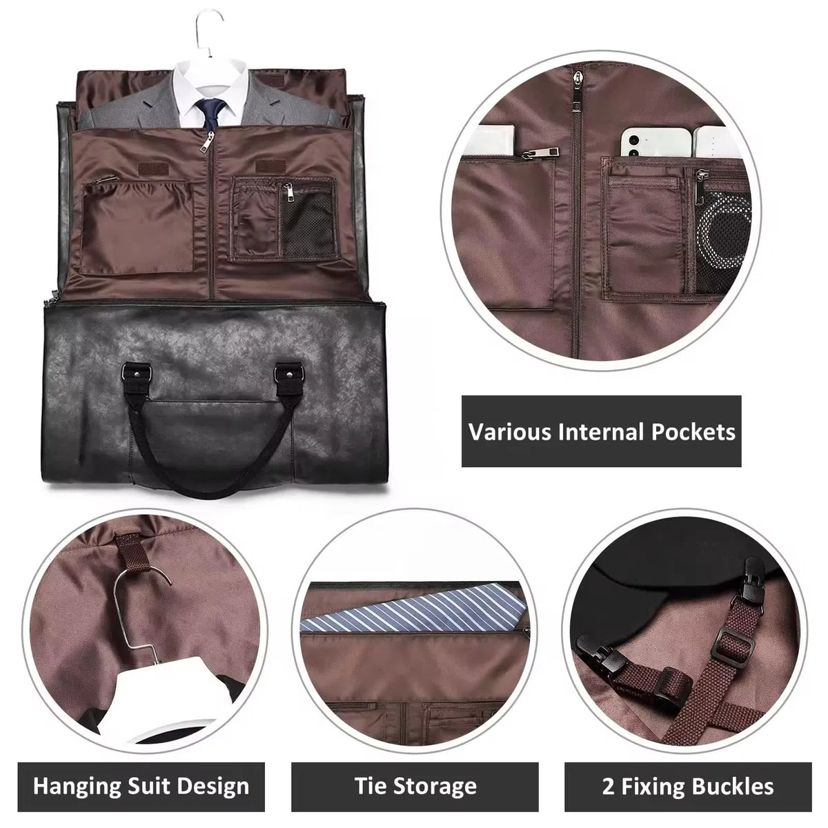 HEYOUTH Borsa da Viaggio Pieghevole,Porta Abiti da Viaggio,Borsa per Abito, con Tracolla e Scomparto,Impermeabile,per Matrimoni o Viaggi D'affari,Regali per Marito