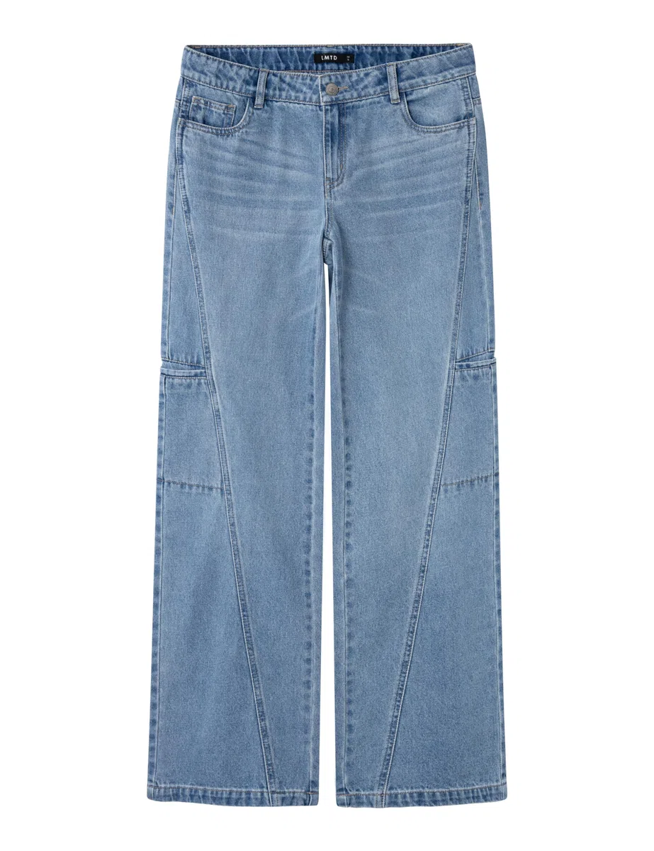 NAME IT NLFNARAIZZA DNM LW Wide Pant, Jeans Larghi Bambina, Medium Blue Denim,