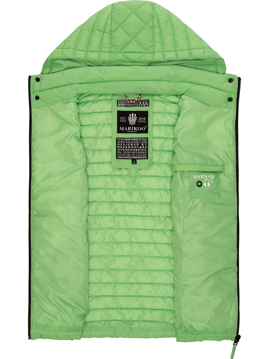 MARIKOO Giacca da donna per le mezze stagioni, con cappuccio rimovibile, taglia XS-3XL