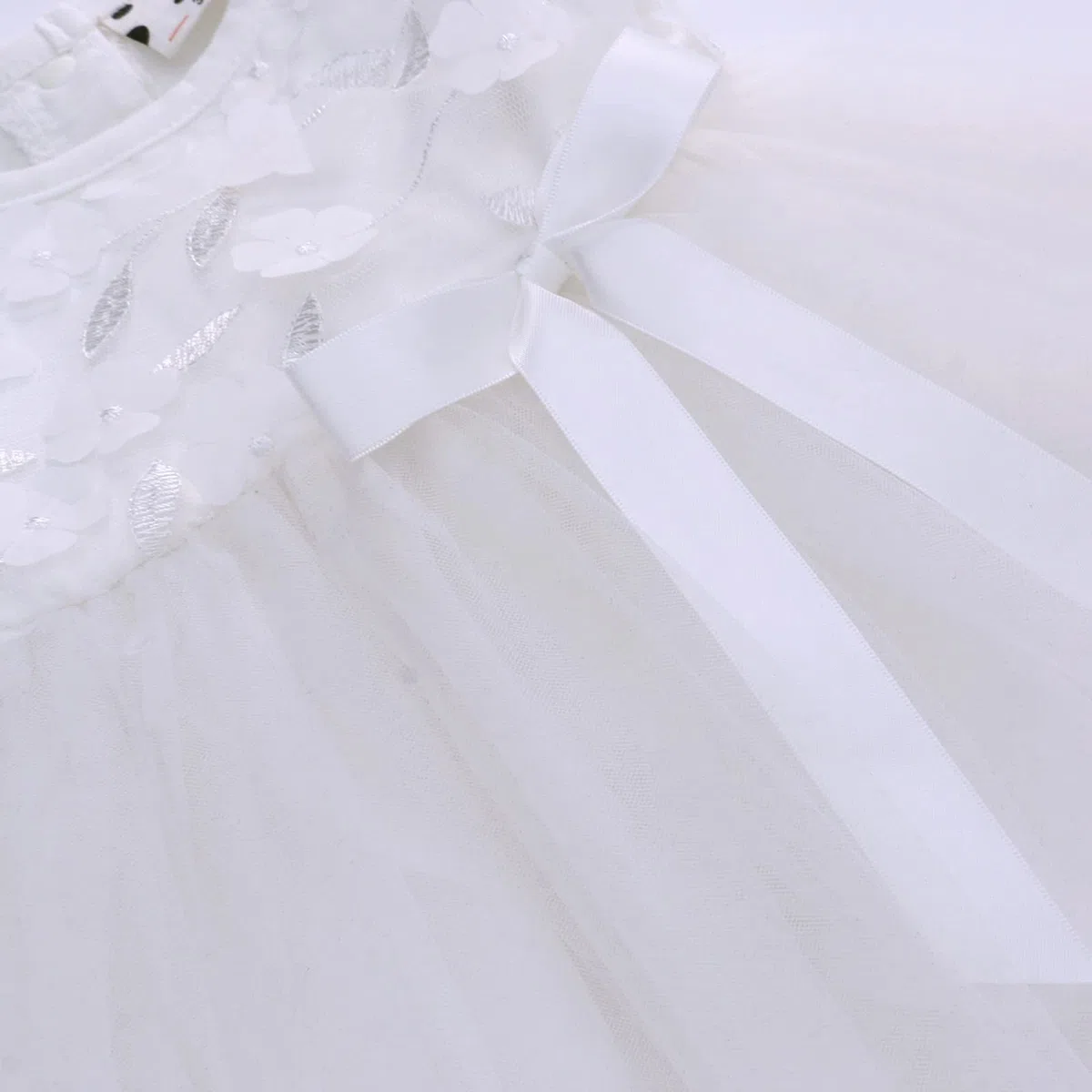 famuka Abiti da Bambina Abito da Battesimo Abito da Sposa Abiti da Battesimo di Compleanno per Matrimoni Principessa (6 Mesi, Bianco)