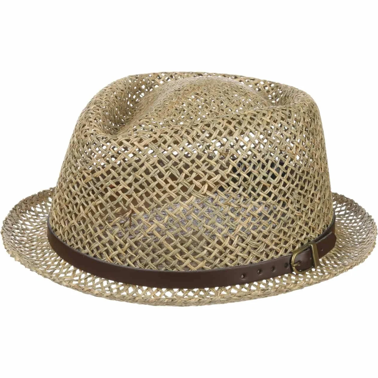 LIPODO Coyuca Vented Pork Pie Cappello di Paglia 100% Estivo Uomo Donna Made in Italy
