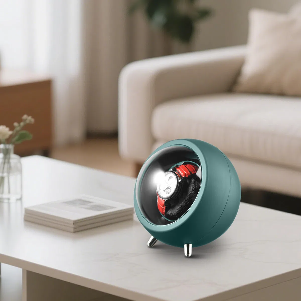 Scatola Del Tempo Per Orologi, Carica Orologi Automatici Con Design Silenzioso E Due Modalità Di Alimentazione, 360° Scatola Del Tempo Con Per Soggiorno E Camera Da Letto (Batterie Non Incluse)