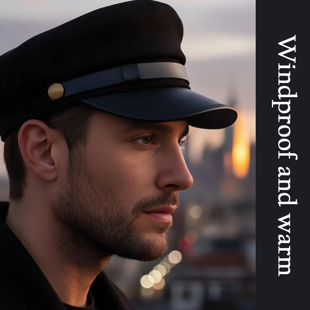 VASANA Nero Classico Vintage Newsboy Cap Peaked Beret Chauffeur Cappello Taxi Driver Costumi Capitano Sailor
