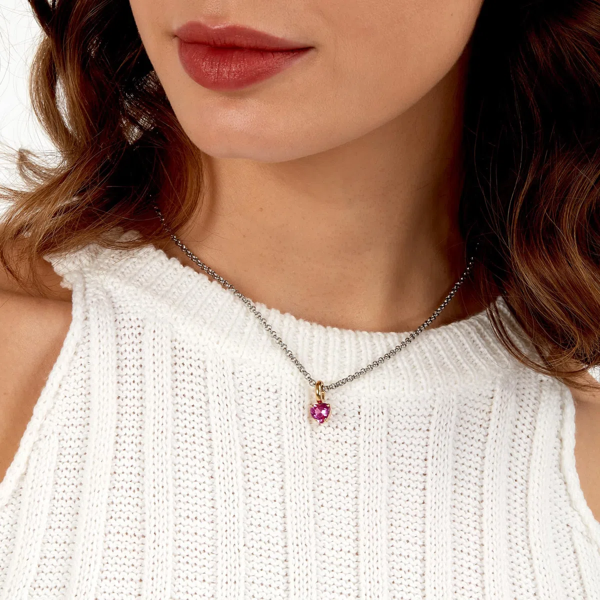 Morellato Collana Donna Cuore in Acciaio, Zirconi, Collezione DROPS, Regalo Donna - SCZ1355