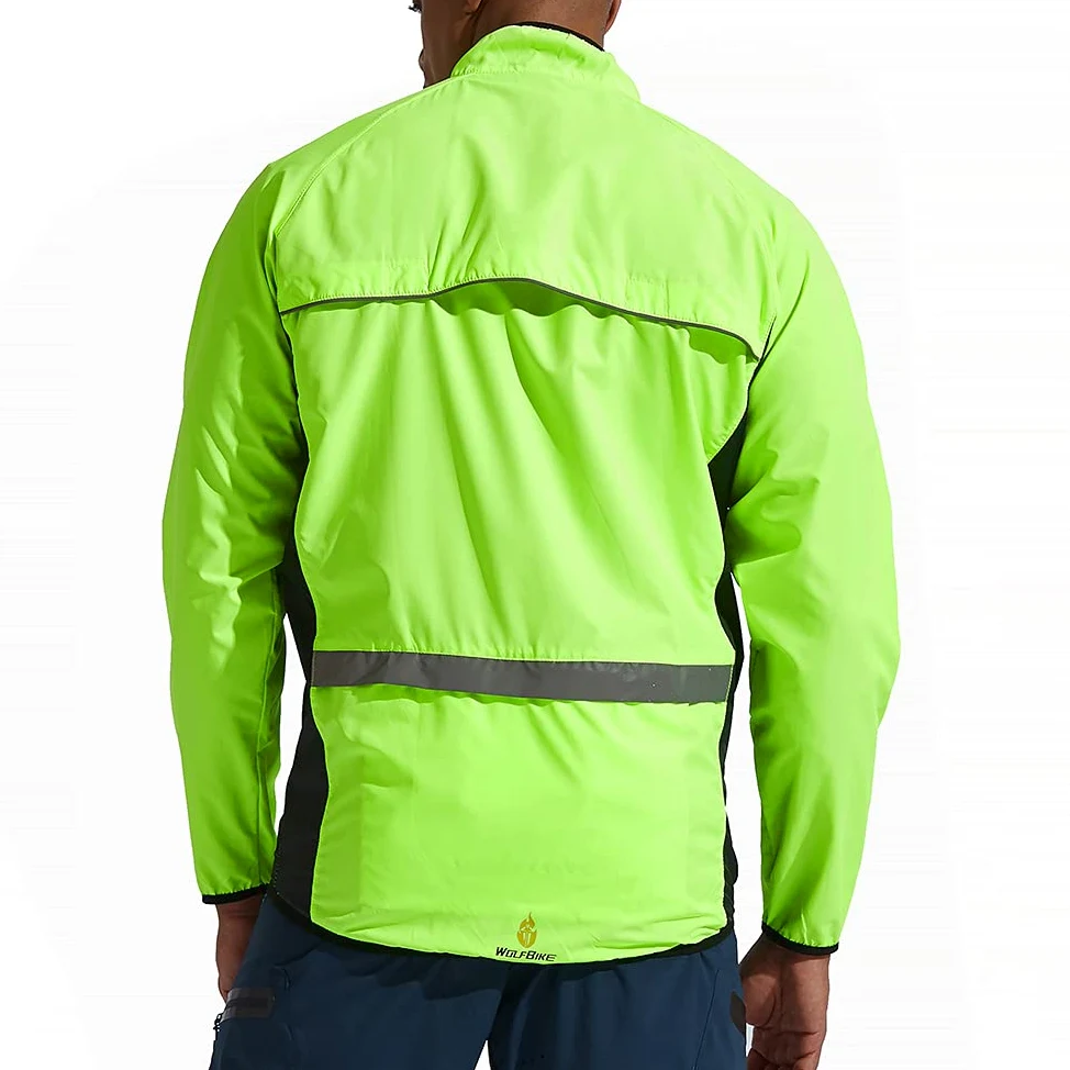 Wosawe, Giacca impermeabile da ciclismo unisex, traspirante, in jersey a maniche lunghe, per mountain bike e ciclismo, per tutte le stagioni