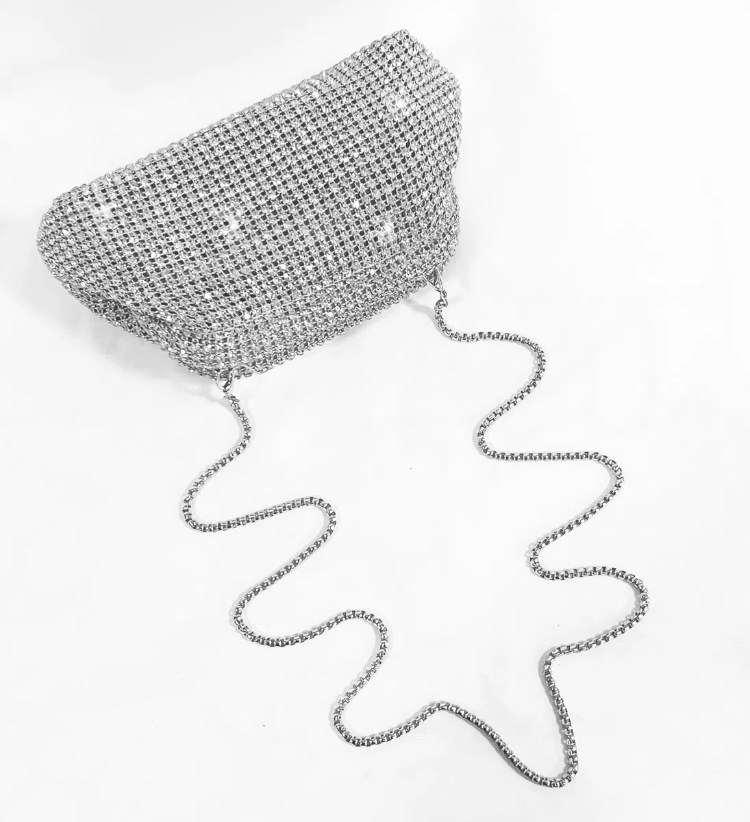 ANGELO Pochette da Donna Elegante con Strass, Piccola Borsa Clutch a Mano e Tracolla, Borsetta da Sera Mini Scintillante, per Cerimonia, Eventi, Matrimonio, Festa