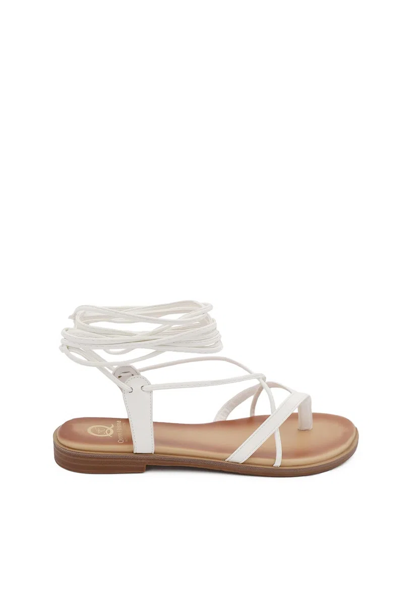 QUEEN HELENA Infradito Bassi con Lacci Sandali alla Schiava Donna Y5006