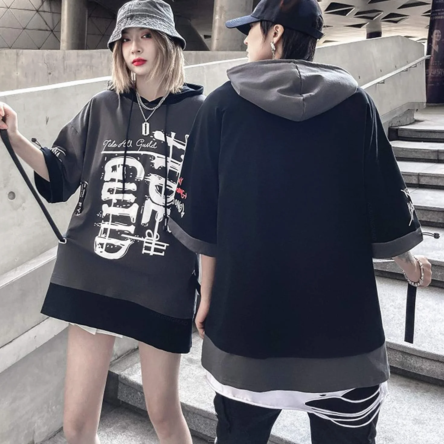XYXIONGMAO Techwear Camicia Giapponese Streetwear Hip Hop Camicie Uomo Grafica T Alfabeto Design Workwear Gotico Felpa Con